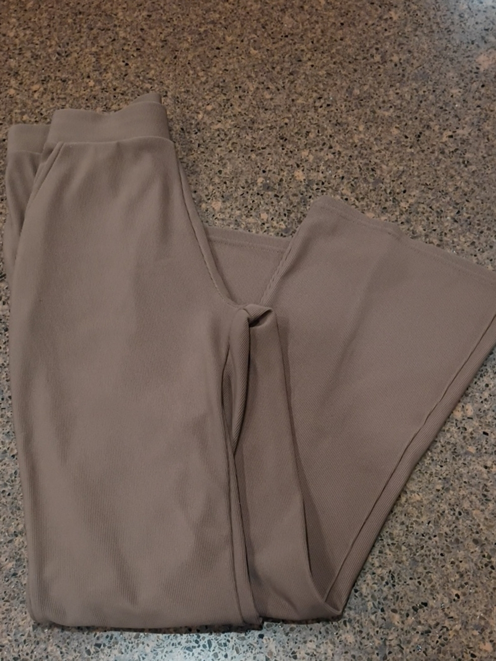 New Mix Women's Taupe Flared Stretchy Pants